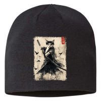 Samurai Cat Graphic Warrior Vintage Japanese Art Anime Sustainable Beanie