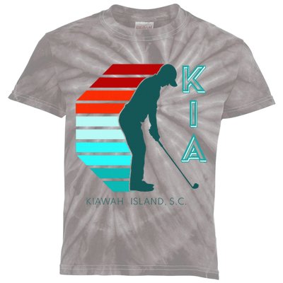 South Carolina Golfing Pro Retro Beach Kiawah Island Golf Kids Tie-Dye T-Shirt