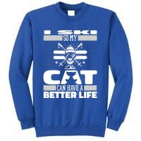 Skiing Cat Gift Winter Sports Ski Skier Meaningful Gift Sweatshirt