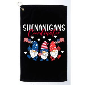 Shenanigans Coordinator Gnomies 4th Of July Gnome Patriotic Gift Platinum Collection Golf Towel