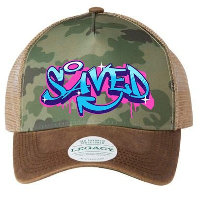Saved Christian Graffiti Art Retro 80S 90s Legacy Tie Dye Trucker Hat