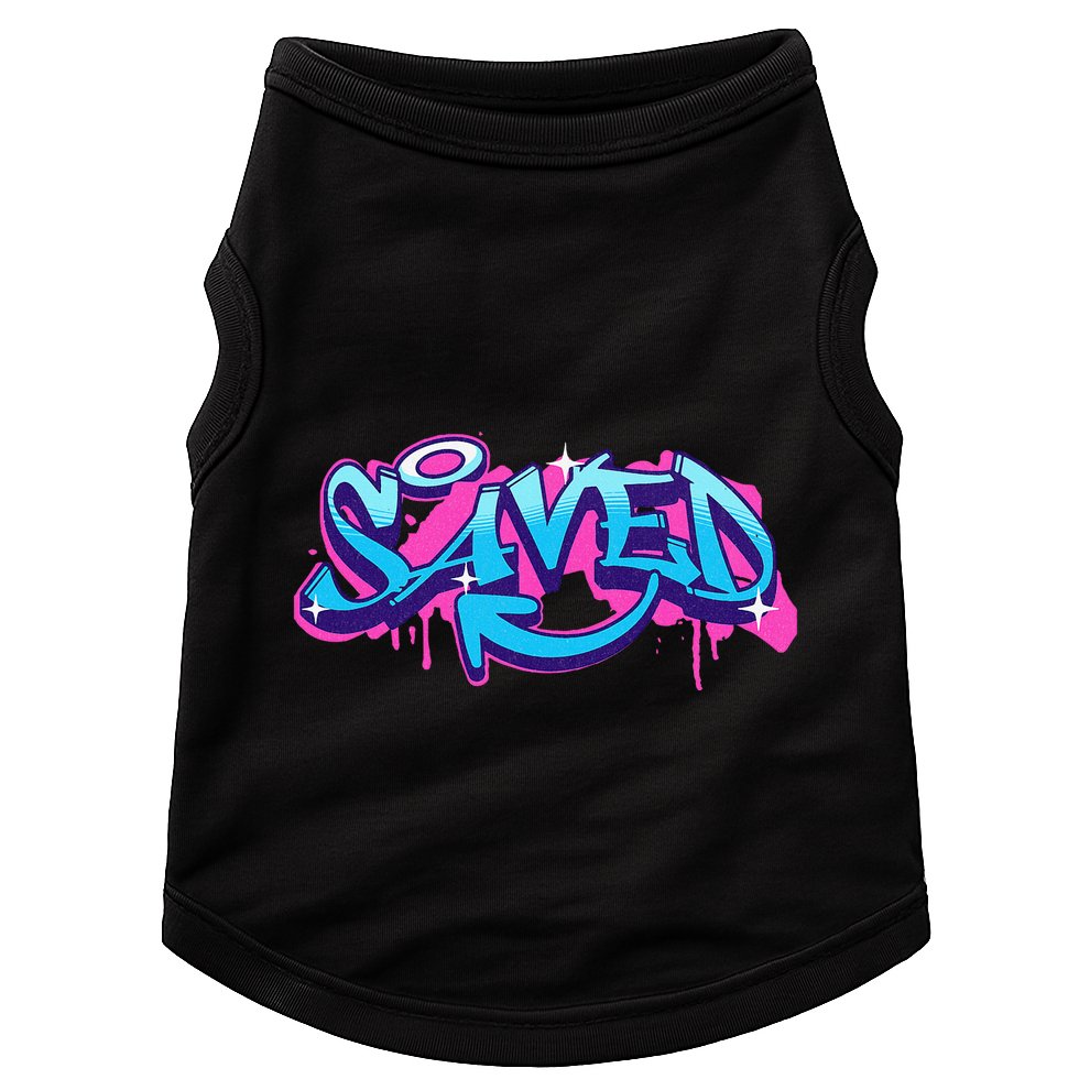 Saved Christian Graffiti Art Retro 80S 90s Doggie Tank