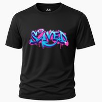 Saved Christian Graffiti Art Retro 80S 90s Performance Shirt