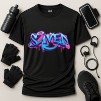 Saved Christian Graffiti Art Retro 80S 90s Performance Shirt