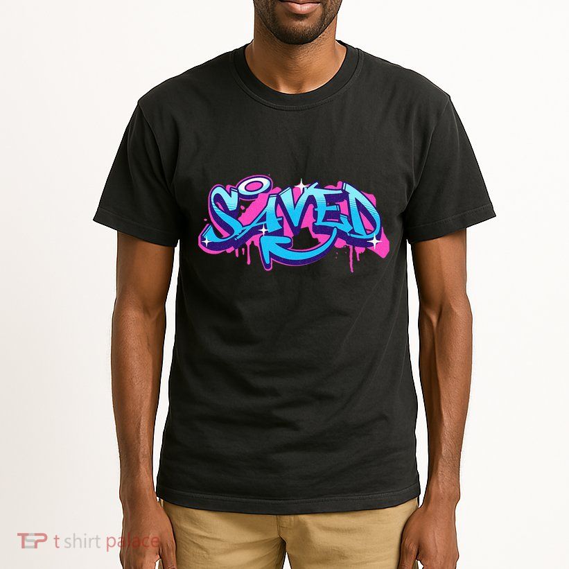 Saved Christian Graffiti Art Retro 80S 90s Tall T-Shirt
