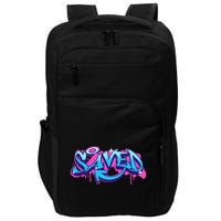 Saved Christian Graffiti Art Retro 80S 90s Impact Tech Backpack