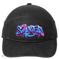 Saved Christian Graffiti Art Retro 80S 90s 7-Panel Snapback Hat