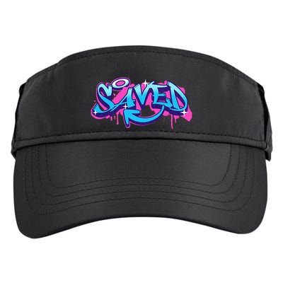 Saved Christian Graffiti Art Retro 80S 90s Adult Drive Performance Visor