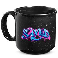 Saved Christian Graffiti Art Retro 80S 90s 15oz Campfire Ceramic Mug