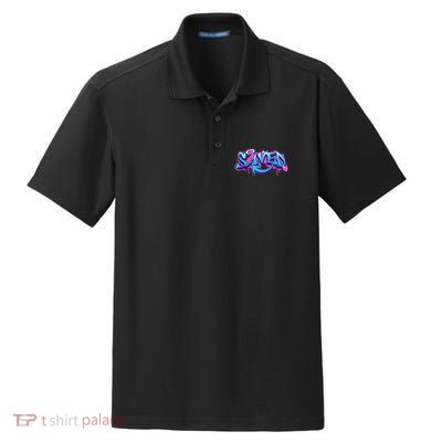 Saved Christian Graffiti Art Retro 80S 90s Dry Zone Grid Polo