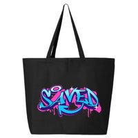Saved Christian Graffiti Art Retro 80S 90s 25L Jumbo Tote