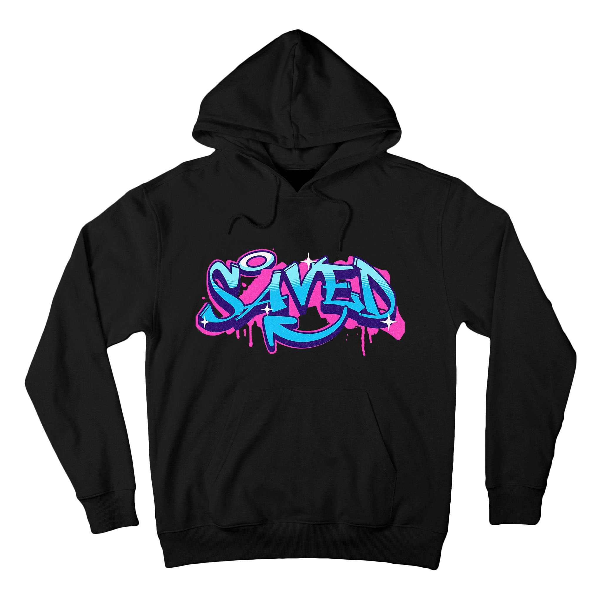 Saved Christian Graffiti Art Retro 80S 90s Tall Hoodie