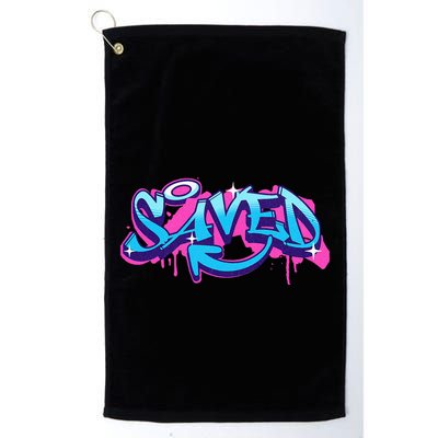 Saved Christian Graffiti Art Retro 80S 90s Golf Towel