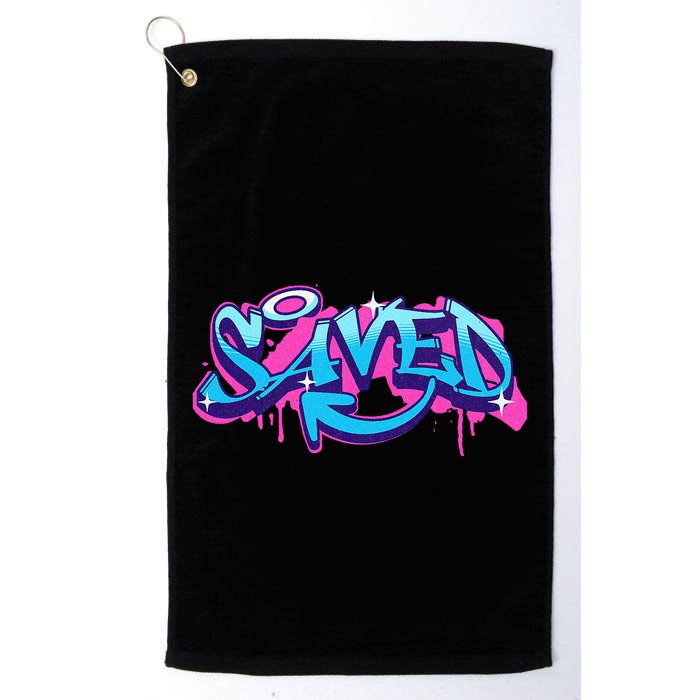 Saved Christian Graffiti Art Retro 80S 90s Golf Towel