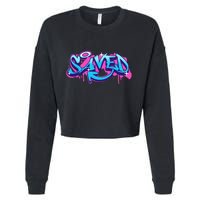 Saved Christian Graffiti Art Retro 80S 90s Cropped Pullover Crew