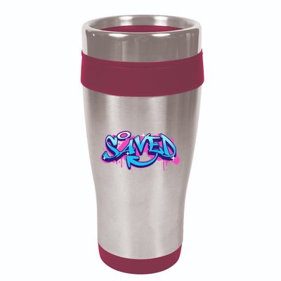 Saved Christian Graffiti Art Retro 80S 90s 16oz Travel Tumbler