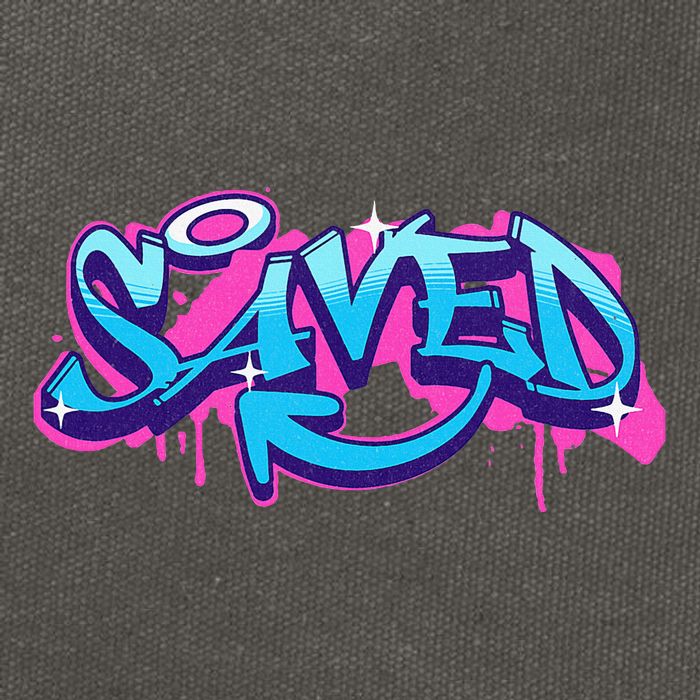 Saved Christian Graffiti Art Retro 80S 90s Cotton Canvas Backpack