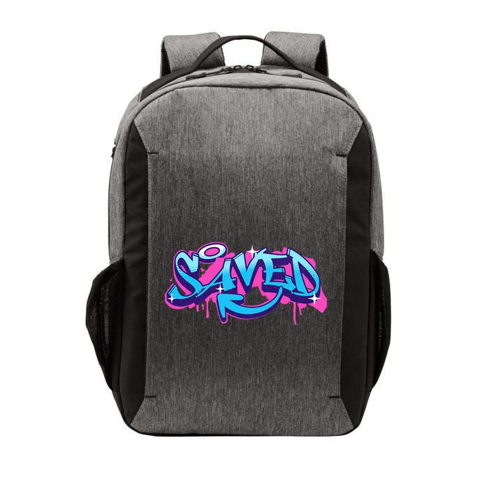 Saved Christian Graffiti Art Retro 80S 90s Vector Backpack