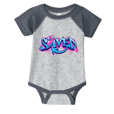 Saved Christian Graffiti Art Retro 80S 90s Infant Baby Jersey Bodysuit