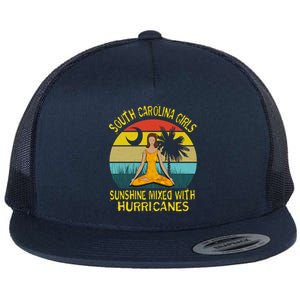 South Carolina Girls Pride Cool Gift Sunshine Mixed With Hurricane Gift Flat Bill Trucker Hat