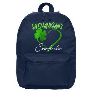 Shenanigans Coordinator Green Heart Shamrock St Patricks Day 16 in Basic Backpack