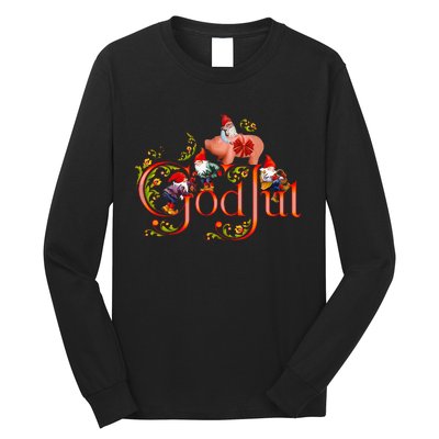 Scandinavian Christmas God Jul Marzipan Pig Long Sleeve Shirt