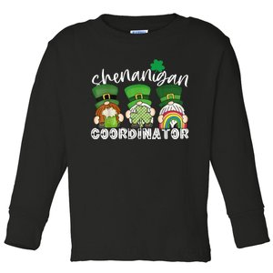 Shenanigans Coordinator Gnomes Teacher St Patricks Day Gifts Toddler Long Sleeve Shirt