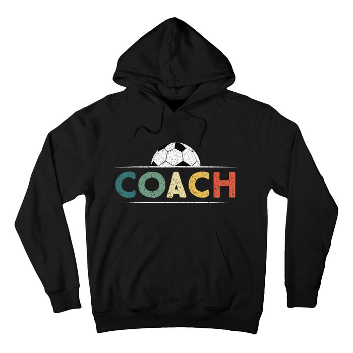 Soccer Coach Gifts Funny Retro Vintage Soccer Ball Coaching Hoodie