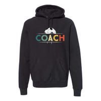 Soccer Coach Gifts Funny Retro Vintage Soccer Ball Coaching Premium Hoodie