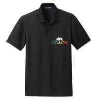 Soccer Coach Gifts Funny Retro Vintage Soccer Ball Coaching Dry Zone Grid Polo