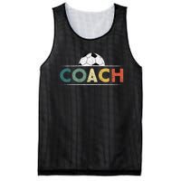 Soccer Coach Gifts Funny Retro Vintage Soccer Ball Coaching Mesh Reversible Basketball Jersey Tank