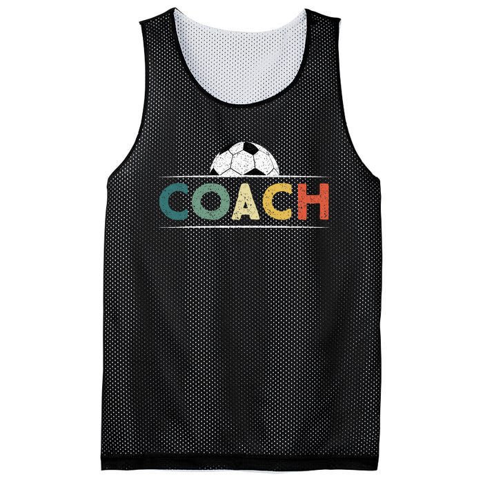 Soccer Coach Gifts Funny Retro Vintage Soccer Ball Coaching Mesh Reversible Basketball Jersey Tank