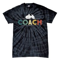 Soccer Coach Gifts Funny Retro Vintage Soccer Ball Coaching Tie-Dye T-Shirt