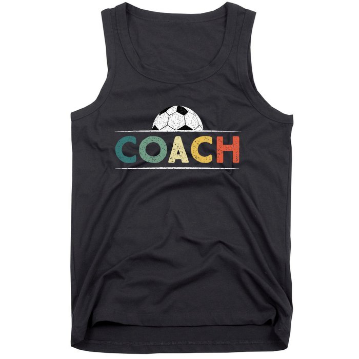 Soccer Coach Gifts Funny Retro Vintage Soccer Ball Coaching Tank Top