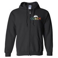 Soccer Coach Gifts Funny Retro Vintage Soccer Ball Coaching Full Zip Hoodie