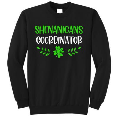 Shenanigans Coordinator Green Lucky Shamrock St Patricks Day Tank Top Tall Sweatshirt