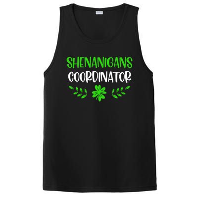 Shenanigans Coordinator Green Lucky Shamrock St Patricks Day Tank Top PosiCharge Competitor Tank