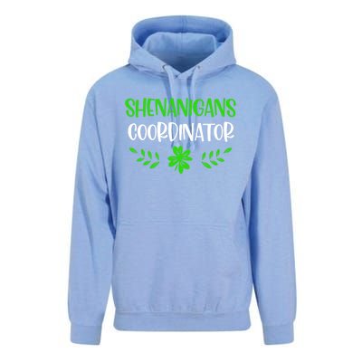 Shenanigans Coordinator Green Lucky Shamrock St Patricks Day Tank Top Unisex Surf Hoodie