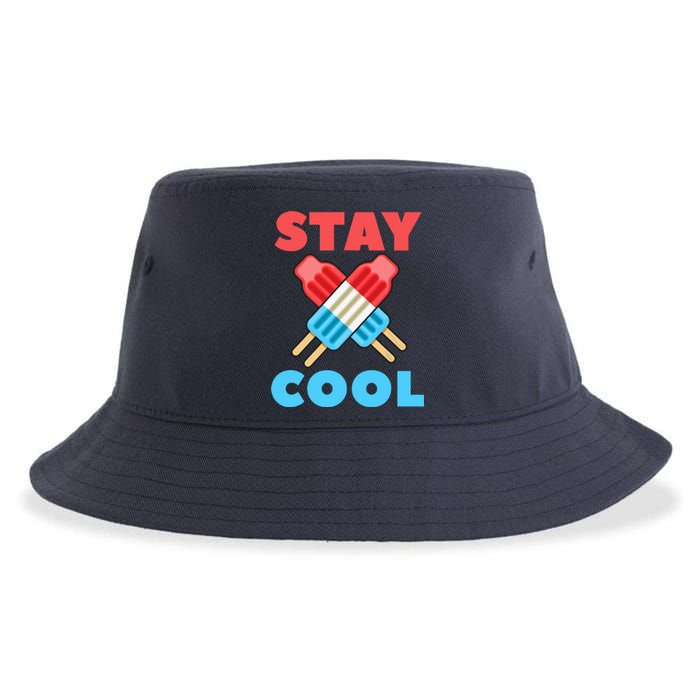 Stay Cool Girl Boy Popsicle Funny 4th Of July Sustainable Bucket Hat