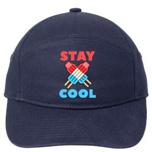 Stay Cool Girl Boy Popsicle Funny 4th Of July 7-Panel Snapback Hat