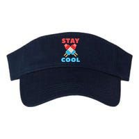 Stay Cool Girl Boy Popsicle Funny 4th Of July Valucap Bio-Washed Visor