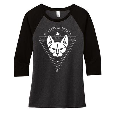 Sphynx Cat Gift Sphinx Mom Bastet Cat Mom Geometry Cat Daddy Women's Tri-Blend 3/4-Sleeve Raglan Shirt