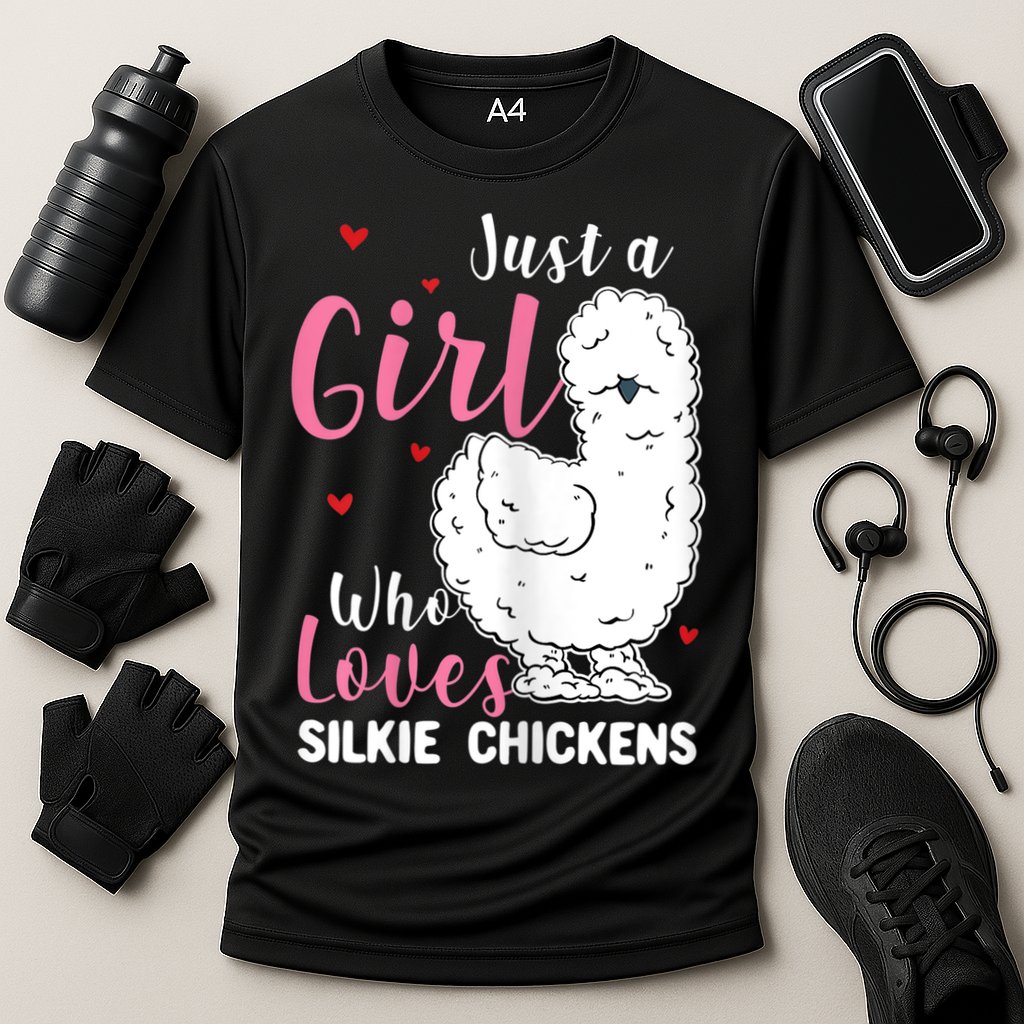 Silkie Chicken Girl Who Loves Silkie Chickens Cooling Performance Crew T-Shirt
