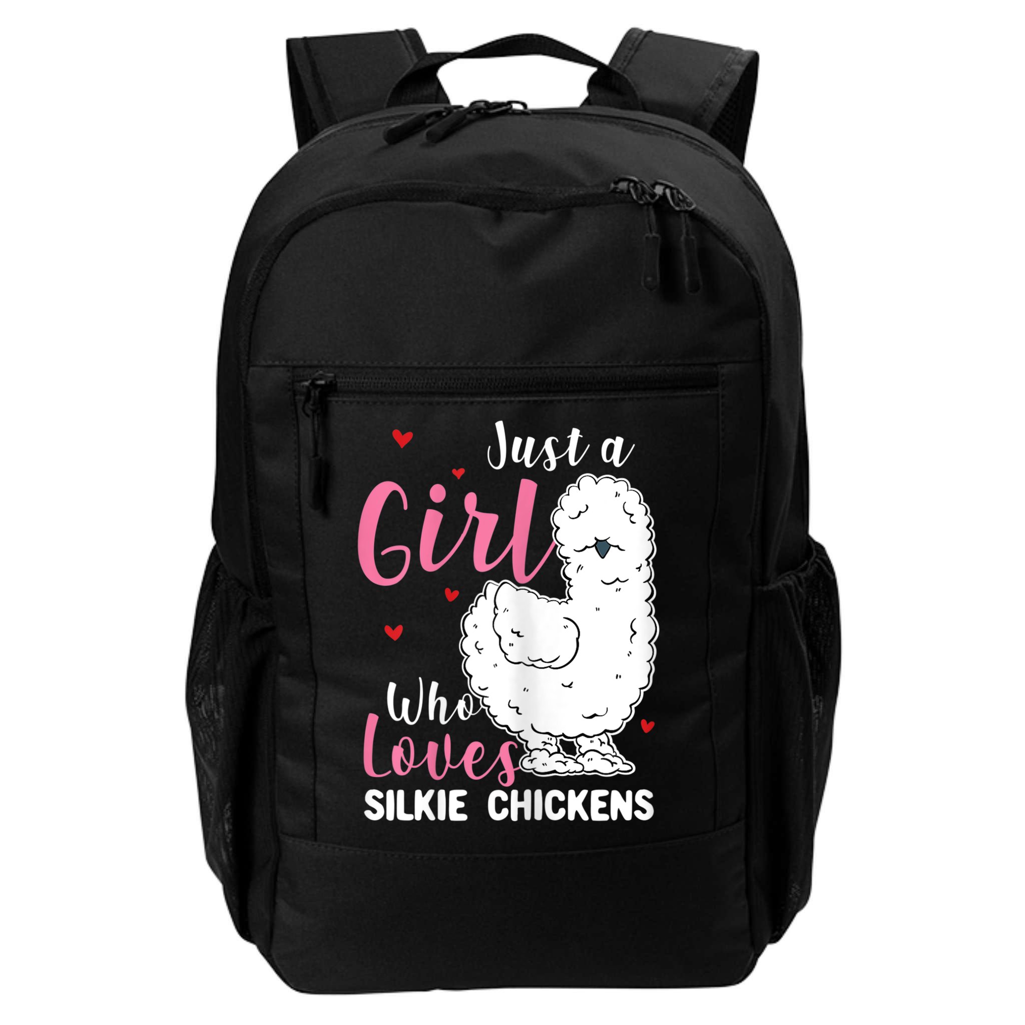 Silkie Chicken Girl Who Loves Silkie Chickens Backpack