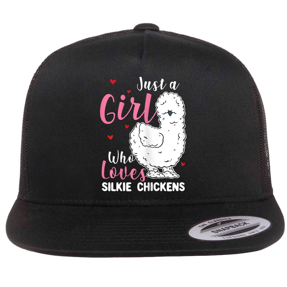 Silkie Chicken Girl Who Loves Silkie Chickens Flat Bill Trucker Hat