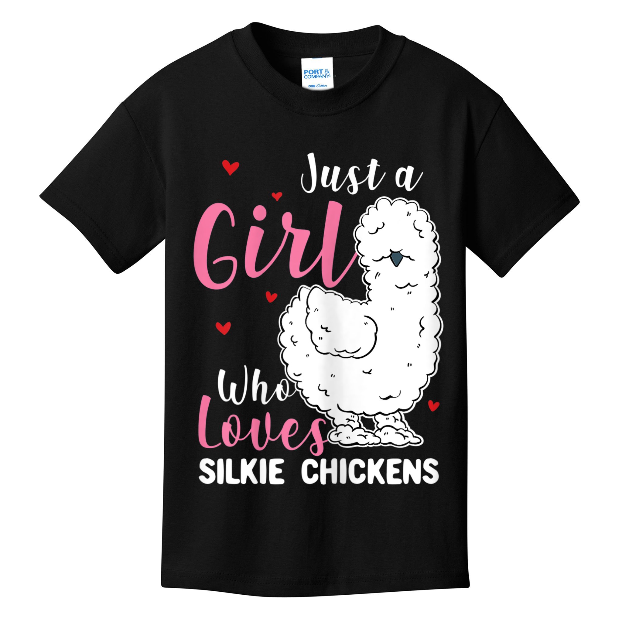 Silkie Chicken Girl Who Loves Silkie Chickens Kids T-Shirt