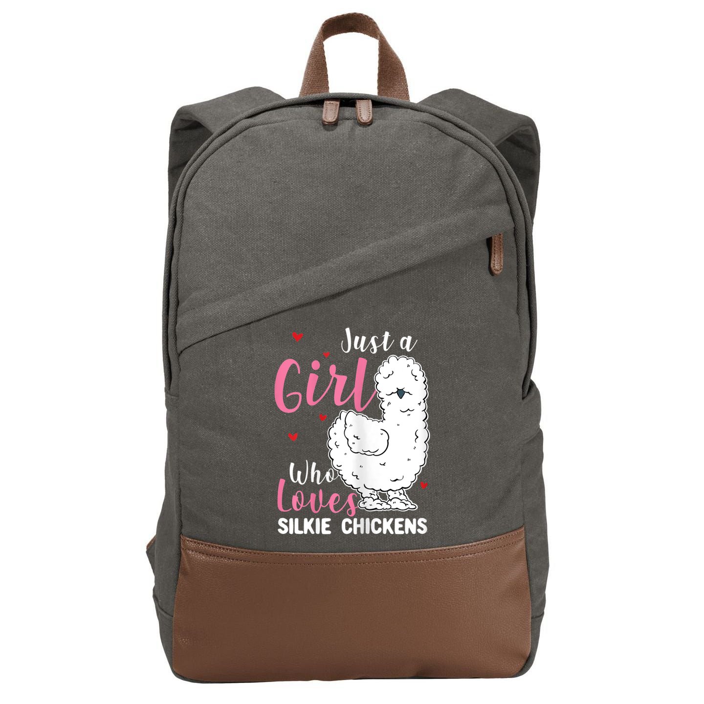 Silkie Chicken Girl Who Loves Silkie Chickens Cotton Canvas Backpack