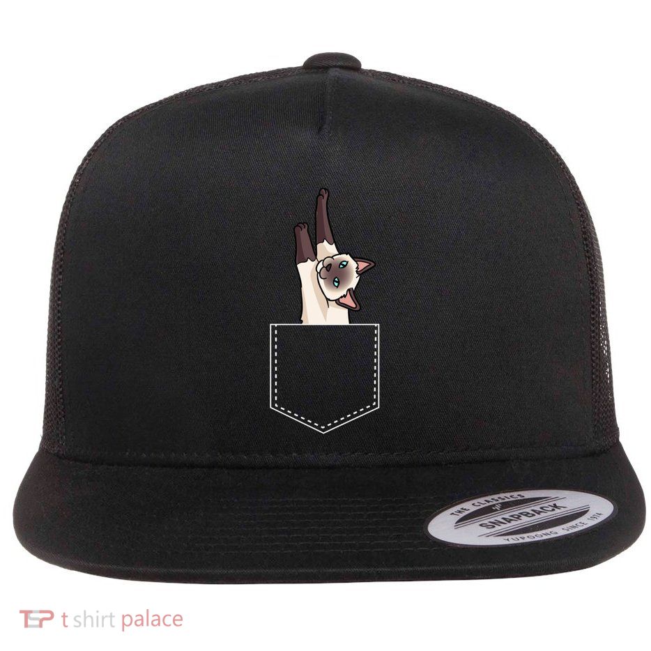 Siamese Cat Gift Love My Siamese Cat Funny Gift Flatbill Hat