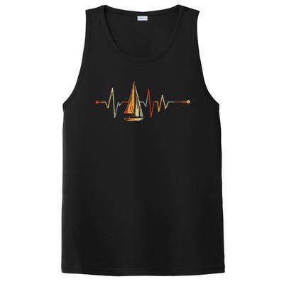 Sea Captain Gift Sail Boat Heartbeat Boat Sailing PosiCharge Competitor Tank