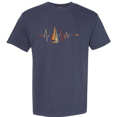 Sea Captain Gift Sail Boat Heartbeat Boat Sailing Garment-Dyed Heavyweight T-Shirt